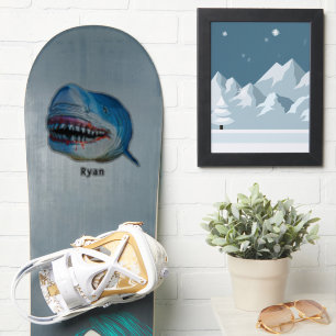 Blue Shark Terror Ocean Marine Animal Cartoon Name Aufkleber