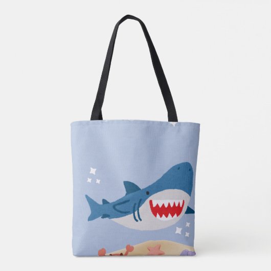 Blue shark tote bag tasche (Rückseite)