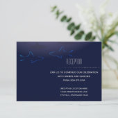 Blue Shark Wedding Reception Information Card Einladung (Stehend Vorderseite)