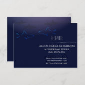 Blue Shark Wedding Reception Information Card Einladung (Vorne/Hinten)