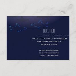 Blue Shark Wedding Reception Information Card Einladung