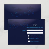 Blue Shark Wedding RSVP Response Card Karte (Vorne/Hinten)
