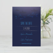 Blue Shark Wedding | Save the Date Karte (Stehend Vorderseite)