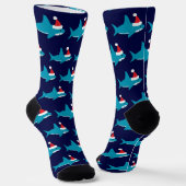 Blue Shark Weihnachtsmannmütze Weihnachten Socken (Gewinkelt)