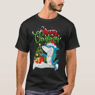Blue Shark Xmas Dekorationen Santa Blue Shark Chr T-Shirt