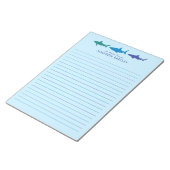 Blue Sharks Niedlich Kid's Stationary Notepad Notizblock (angewinkelt)