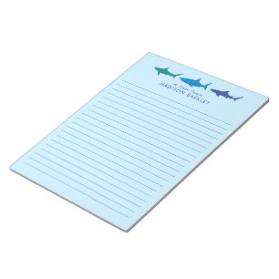 Blue Sharks Niedlich Kid's Stationary Notepad Notizblock
