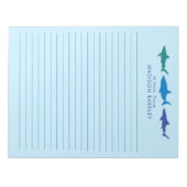 Blue Sharks Niedlich Kid's Stationary Notepad Notizblock (Vorderseite)