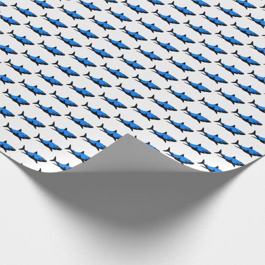 Blue Sharks Wrapping Paper Geschenkpapier (Ecke)