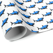 Blue Sharks Wrapping Paper Geschenkpapier (Rolleneckpunkt)