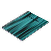 Blue Sheen Texture personalize Monogram Notizblock (Linke Seite)