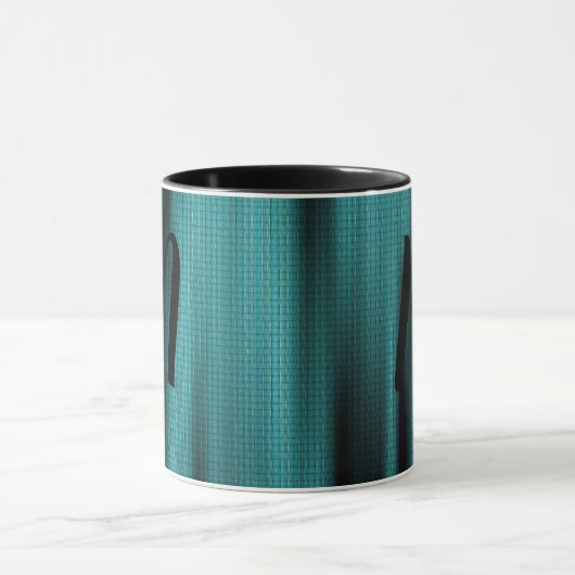 Blue Sheen Texture personalize Monogram Tasse (Zentrum)