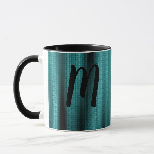 Blue Sheen Texture personalize Monogram Tasse (Links)