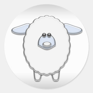 Blue Sheep Baby Shower Stickers