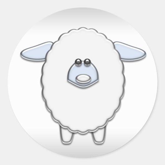 Blue Sheep Baby Shower Stickers (Vorderseite)