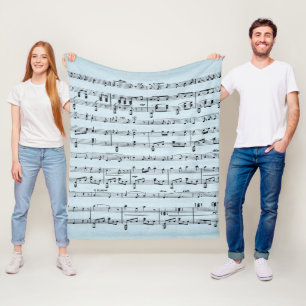 Blue Sheet Music Fleecedecke