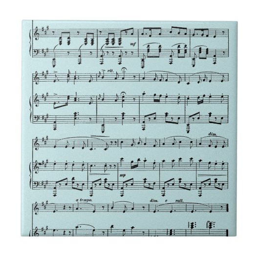 Blue Sheet Music Fliese (Vorderseite)