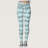 Blue Sheet Music Leggings (Vorderseite)