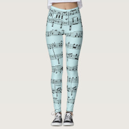 Blue Sheet Music Leggings