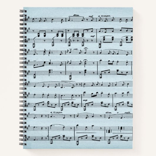 Blue Sheet Music Notizblock (Vorderseite)