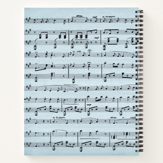 Blue Sheet Music Notizblock (Rückseite)