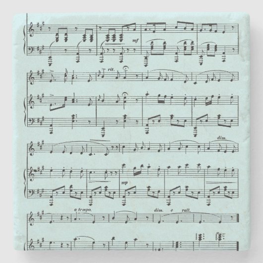 Blue Sheet Music Steinuntersetzer (Vorderseite)