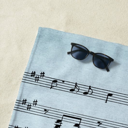 Blue Sheet Music Strandtuch (Beispiel)