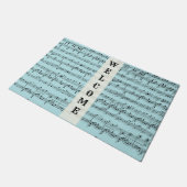 Blue Sheet Music Welcome Mat Fußmatte (Schrägansicht)