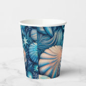 Blue Shells Beach Batik Starfish Sand Dollar Pappbecher (Links)