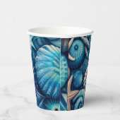 Blue Shells Beach Batik Starfish Sand Dollar Pappbecher (Rechts)