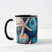 Blue Shells Beach Batik Starfish Sand Dollar Tasse (Links)