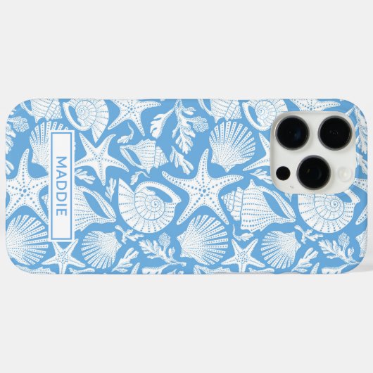 Blue Shells Personalized Case-Mate iPhone Hülle (Rückseite (Horizontal))