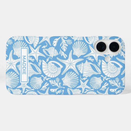 Blue Shells Personalized Case-Mate iPhone Hülle (Rückseite (Horizontal))