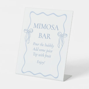Blue Shes binden das Knoten Brautparty Mimosa Bar Sockelschild