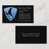 Blue Shield Soccer Player-Vorlage Visitenkarte (Vorne/Hinten)