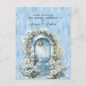 Blue Shimmer Garden Door Daisy Postkarte (Vorderseite)