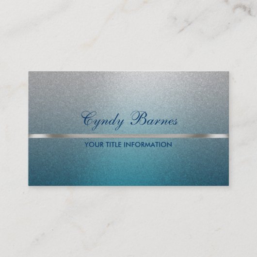 Blue Shimmer mit Silver Business Card Visitenkarte (Vorderseite)