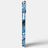 Blue Shimmer Modern Girly Paisley Personalisiert Case-Mate iPhone Hülle (Rückseite / Rechts)