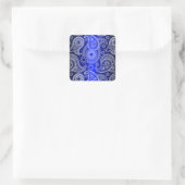 Blue Shimmer Satin White Lace Paisley Stickers (Tasche)