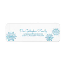 Blue Shimmering Chic Snowflake Holiday