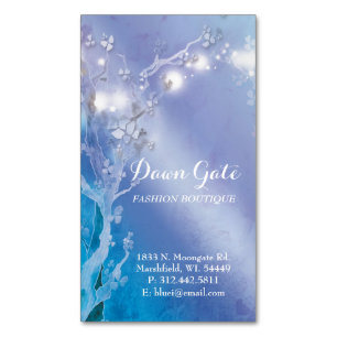 Blue Shimmering Grace Magnetic Business Cards Magnetische Visitenkarte