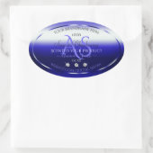 Blue Shimmery Product Labels Initials Jewels Logo Ovaler Aufkleber (Tasche)
