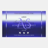 Blue Shimmery Product Labels Initials Jewels Logo Rechteckiger Aufkleber (Vorderseite)