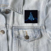 Blue Shine of Stars on Christmas Tree Dark Button (Beispiel)
