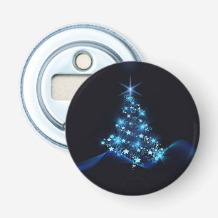 Blue Shine of Stars on Christmas Tree Dark Flaschenöffner