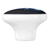 Blue Shine of Stars on Christmas Tree Dark Keramikknauf (Seitenansicht)