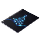 Blue Shine of Stars on Christmas Tree Dark Notizblock (Linke Seite)