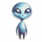 Blue Shiny Alien Sticker (Vorderseite)