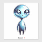 Blue Shiny Alien Sticker (Blatt)