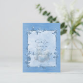 Blue Shiny Elegant Sparkly Save the Date Postkarte (Stehend Vorderseite)
